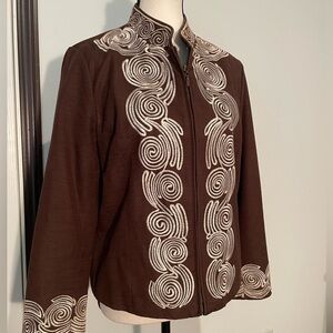 SilkLand Petite Chocolate Silk Blazer